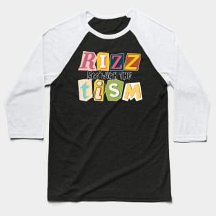 Autism Rizz Em With The Tism Autistic Possum Baseball T-Shirt